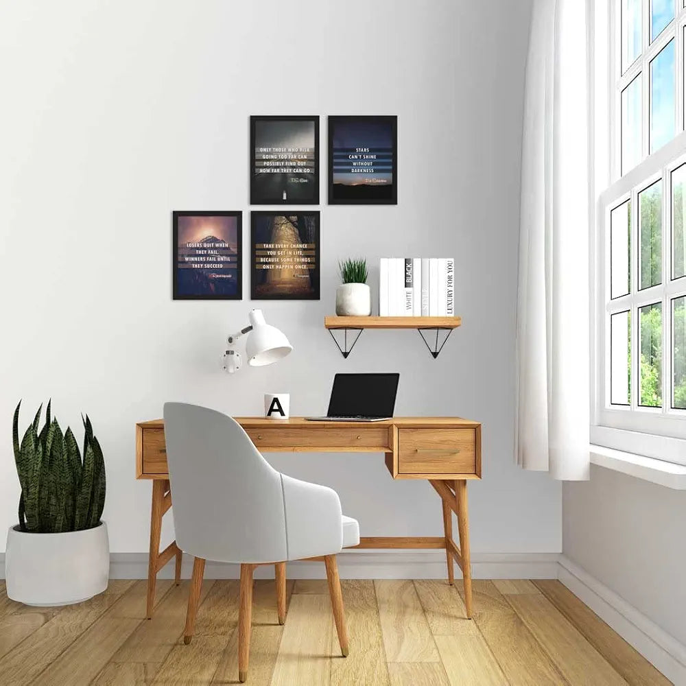 ArtX Paper Motivational Quotes Wall Art Painting, Framed Poster, Multicolor, Inspirational, 10 X 13 Inches, Set of 4