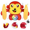 Wembley Dancing Monkey Musical Toy for Kids Baby Spinning Rolling Doll Tumble Toy Red