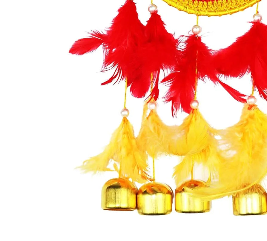 RPH Handicrafts Wind Chime 5 Bell Dream Catcher for Wall Decor, Bedroom, Balcony, Garden, Kids Room  Small 