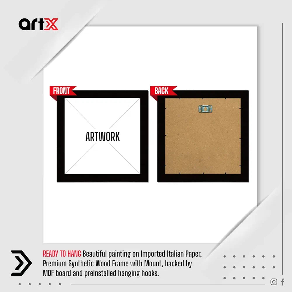 ArtX Paper Traditional Eternal Love Photo Frame Wall Art Painting, Traditional Indian, Multicolor Framed Painting 13 X 13 inches, Set of 1