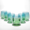 Anko Australia 430ml Dual Tone Stemless Glasses Set of 6 | Blue Green