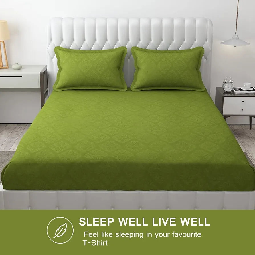 FRESH FROM LOOM King Size Microfiber Bedsheet Set-Rotary Printed, Hypoallergenic, Wrinkle Free With 2 Pillow Covers 144 TC 