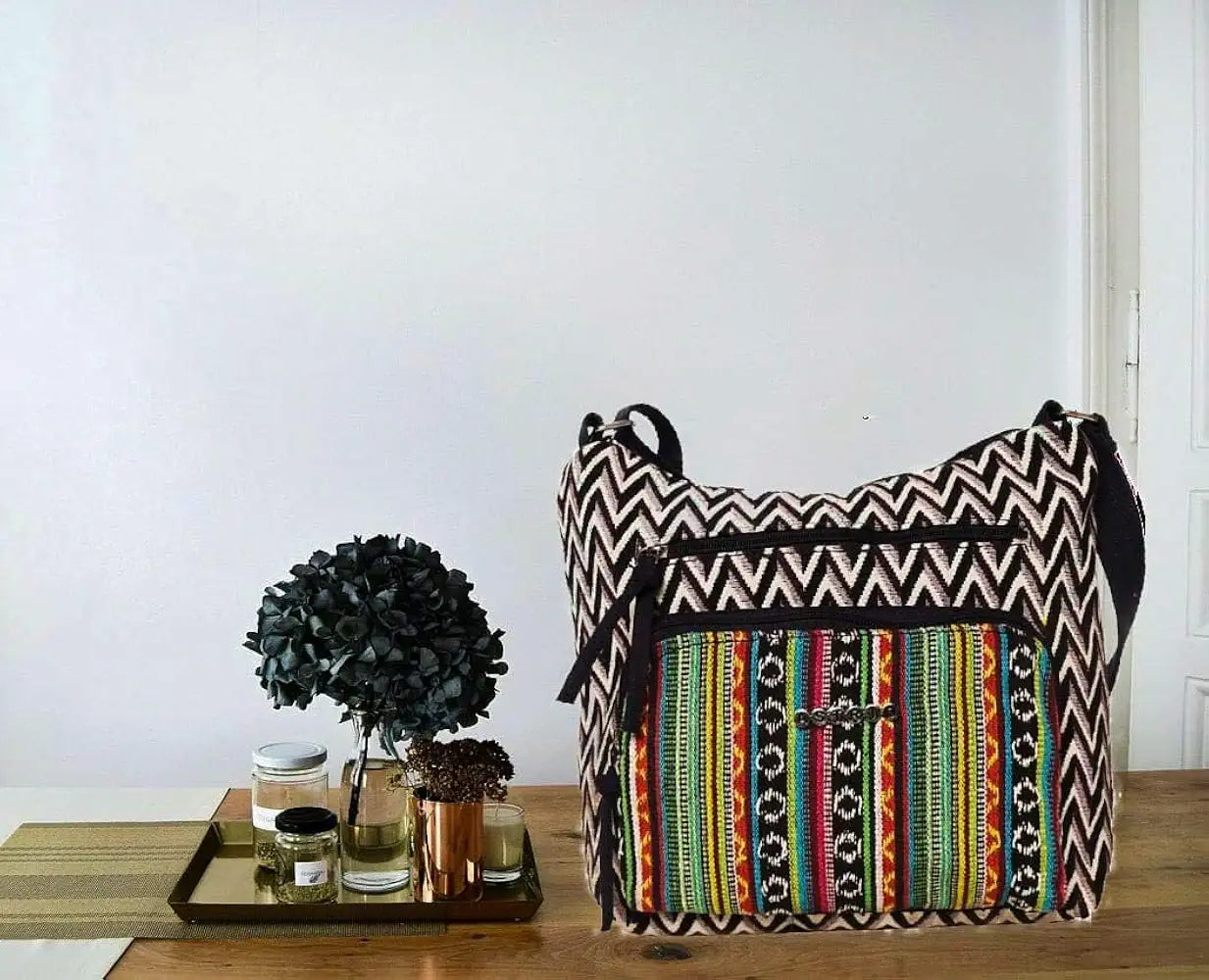 Multicolor Cotton Sling Bag for Women 