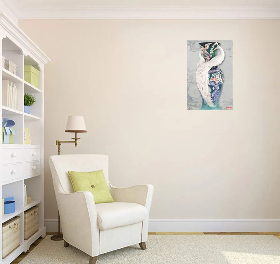 Rangoli Peacock Wall Sticker 12x18 Sheet – Elegant Self Adhesive Home Décor for Living Room, Bedroom & Walls. Design-9