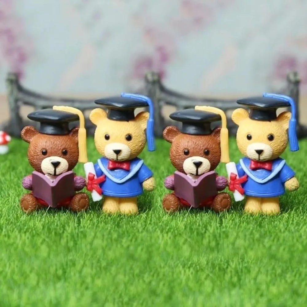 SATYAM KRAFT 1 Set  Resin Teddy Bear Miniature Figurines | Decorative Showpiece | Gift for Him/Her, Mother's Day, Home, Bedroom, Living Room, Office, Table, Car Dashboard | Festive Decor