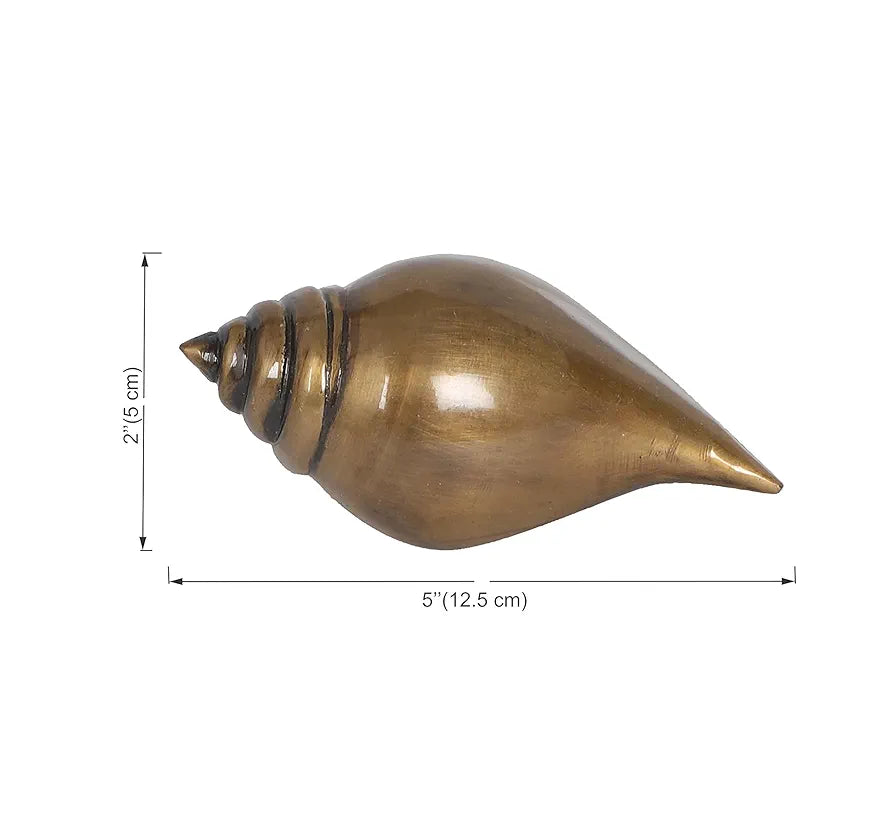 Two Moustaches Brass Decorative Shankh Showpiece, Brass Conch Showpiece