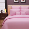 Purav Light Microfiber Flat Double Bed Bedsheet Plain Striped Cotton Bedsheet with 2 Pillow Covers for King Size Bed Supersoft 340 TC Breathable Wrinklefree Pink Color
