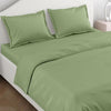 Haus & kinder Cotton Plain Solid Bedsheet for King Size 2 Pillow Covers | Colour Moss