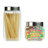 Femora Kitchen Storage Jars Transperent Glass With Steel Lid Air Tight Jar | 850 Ml | 2000 Ml | Set of 2