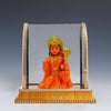 Golden and Orange Hanuman Ji Idol in Glass Box for Car Dashboard
