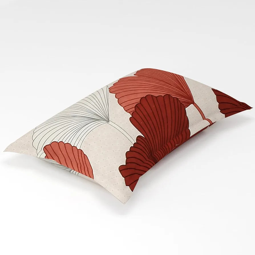 Homefab India 180 TC Microfiber Single BedSheet with 1 Pillow Cover - Peach, Floral