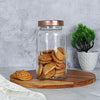 Femora Kitchen Storage Jars Clear Glass Jar With Steel Lid Air Tight Jar | 1000 Ml | Pack of 4 | Golden Lid