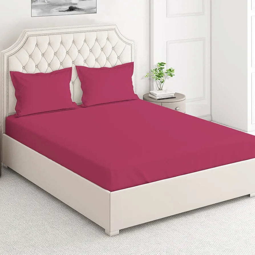 Layers Be Bold 100% Cotton Bedsheet Set for All Seasons - Lightweight, Moisture Absorbent, Machine Washable & Easy to Care - Gift for Housewarming & More - 140 TC - King Size 