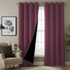 Urban Space 100% Blackout Curtains for Window 5 Feet Set of 2, Thermal Insulated Curtains with Eyelets and Tiebacks, Solid Curtain Mauve Colour