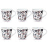 Larah by Borosil Novelty Series Macy Opalware Mug | Set of 6 Tea/coffee Mugs | 110 Ml Each