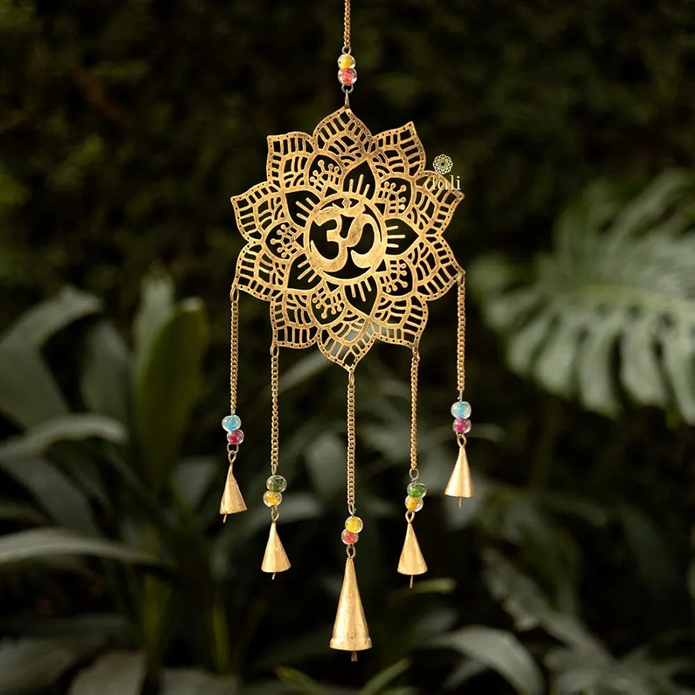 DULI Metal Windchime Wall Hanging, Feng Shui, Wall Art, Wall Decor, PositiveVibes, Rustic Wall Hangings, Wall Art, Diwali Decor, Home Decor Hanging Bells 