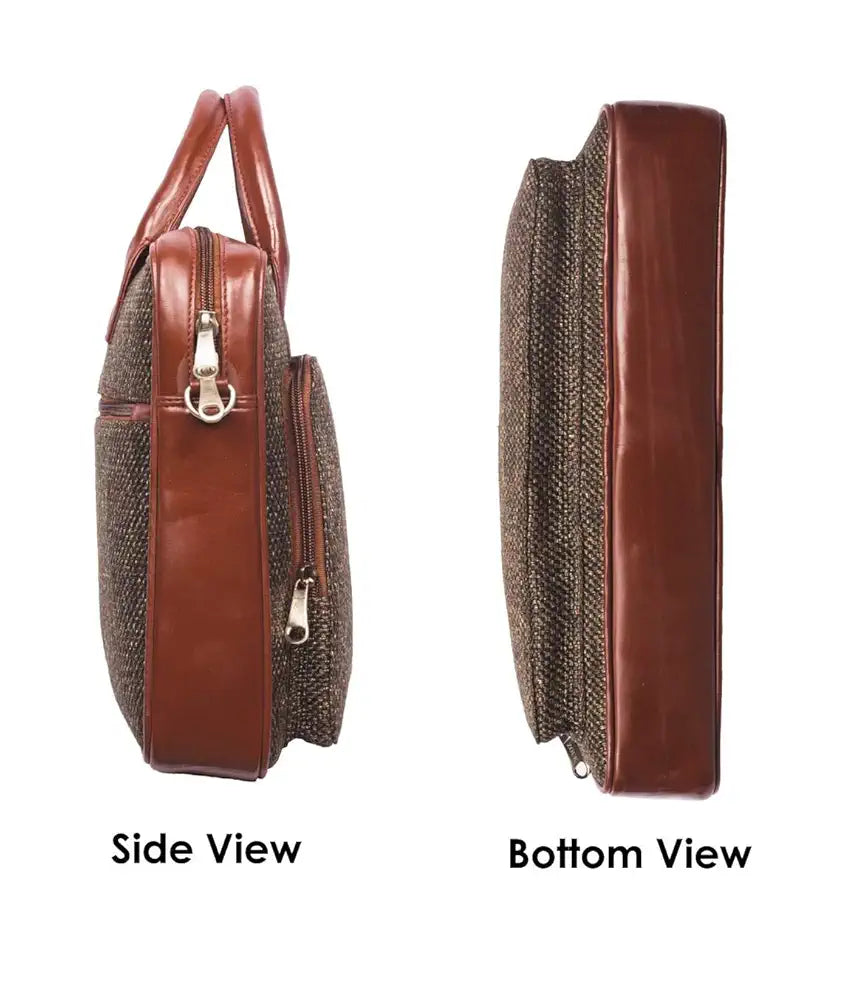 ZOUK Laptop Bag for Women Ideal for 15.6 inch Laptop, MacBook - Vegan Leather Office Bags for Ladies with Detachable Shoulder Strap