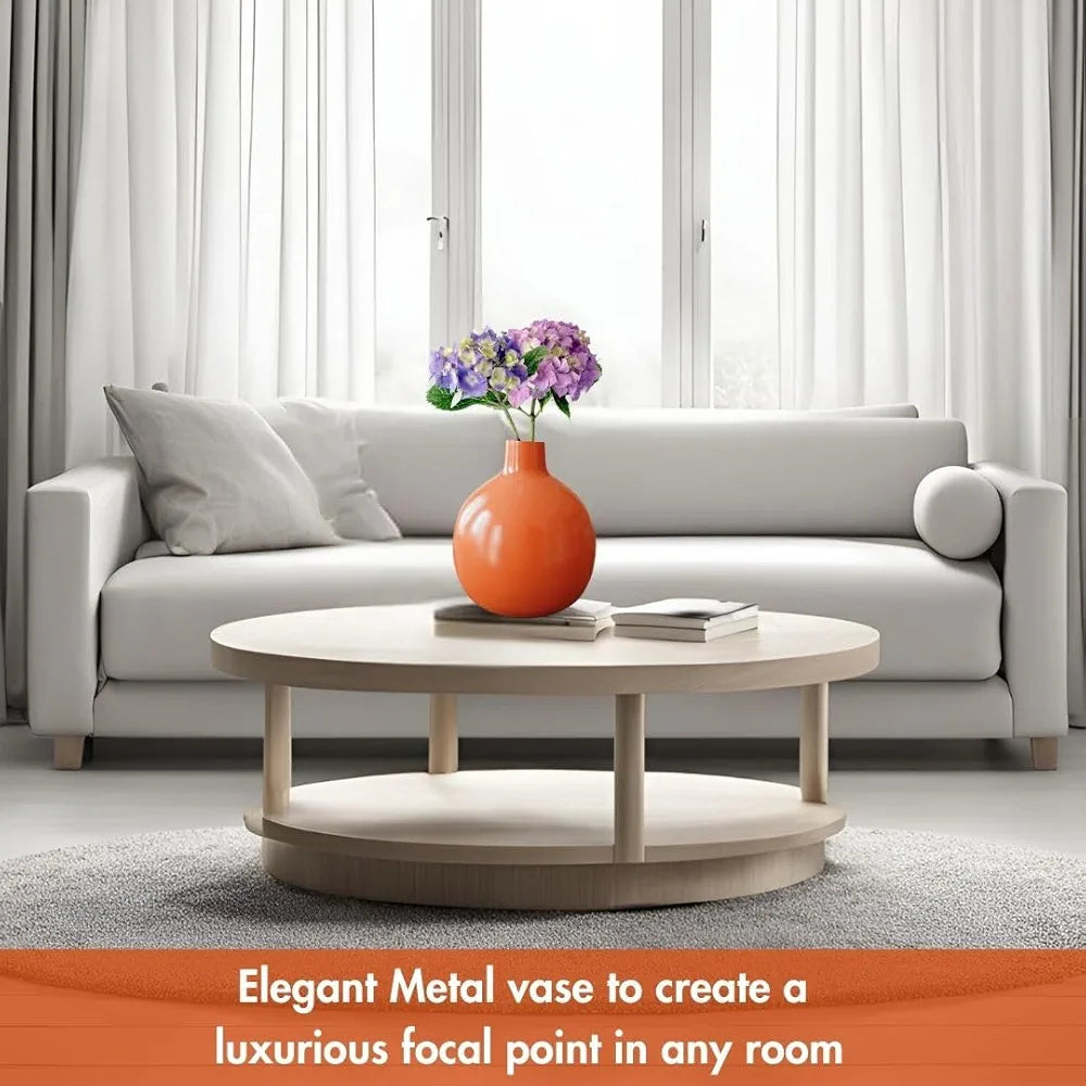 Behoma Metal Flower Vase for Home Decor| Decoration Item for Living Room Office| Table Decorative Flower Pot for Gifting 