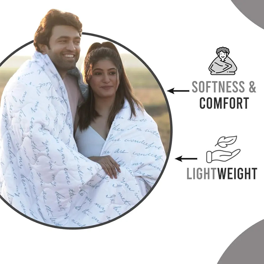 Divine Casa Luxor Abstract Microfibre Single Comforter - Blue