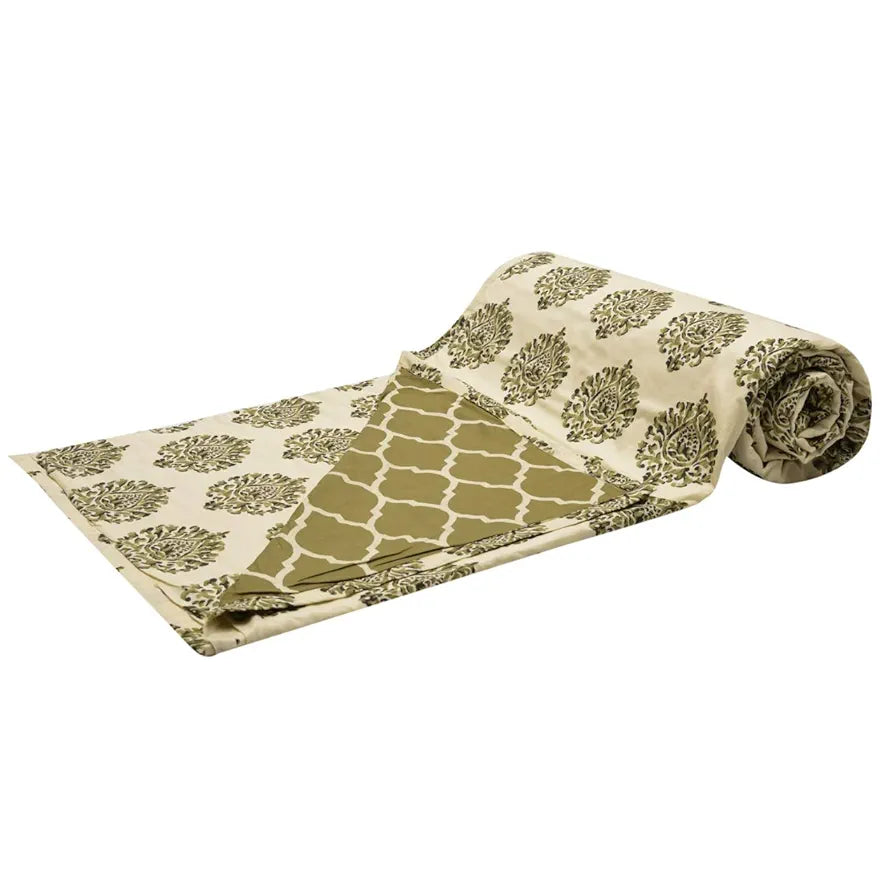 Trance Home Linen 150 GSM Pure Cotton Reversible Dohar Double Bed Size | Ac Blanket Comforter | Soft Light-Weight Bed Blanket 