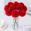 Artificial Chrysanthemum Hydrangea Ball Flower Sticks Red