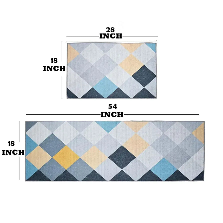 ishro home Premium Kitchen Mats for Floor | Kitchen Runner for Floor | 2 Pcs Set | Anti-Skid & Machine-Washable | 