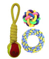 Pet Needs Dog Toy Combo of 3 Chewing Teething Fetching Durable Toys for Puppies and Small to Mini Size Dogs | Color May Vary