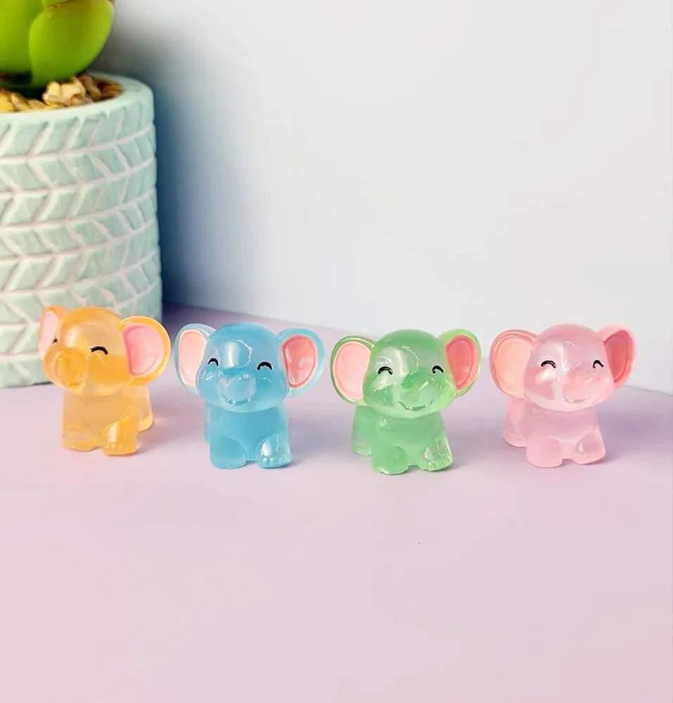 SATYAM KRAFT Resin 1 Set Elephant Miniature Figurines | Decorative Showpiece | Gift for Him/Her, Mother's Day, Home, Bedroom, Living Room, Office, Table, Car Dashboard | Festive Decor