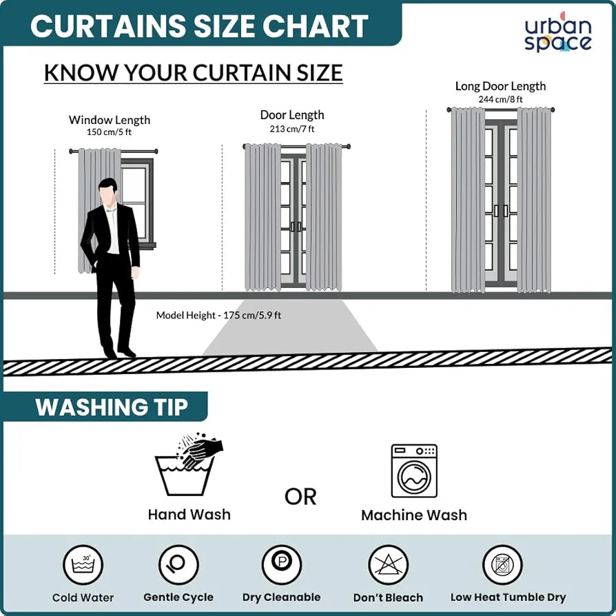 Urban Space Digital Printed Blackout Curtains for Door Bedroom,80-85% Room Darkening Blackout Kids Decorative Curtains,1 Piece Curtain with Eyelets and Tieback