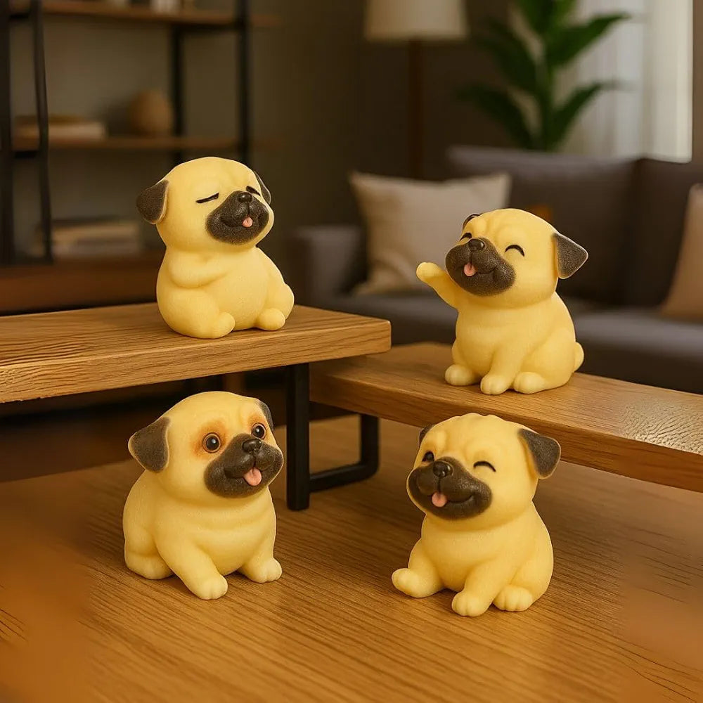 SATYAM KRAFT Resin 1 Set  Dog Miniature Figurines | Decorative Showpiece | Gift for Him/Her, Mother's Day, Home, Bedroom, Living Room, Office, Table, Car Dashboard | Festive Decor