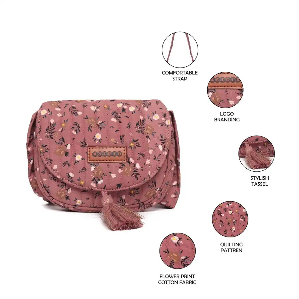 ASTRID Handmade Macrame Flap Over Sling Bag For Girls And Women