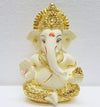 Gold Art India Gold and Silver Plated Ganesh Idol for Car Dashboard Small Ganesha Murtifor Home Decor