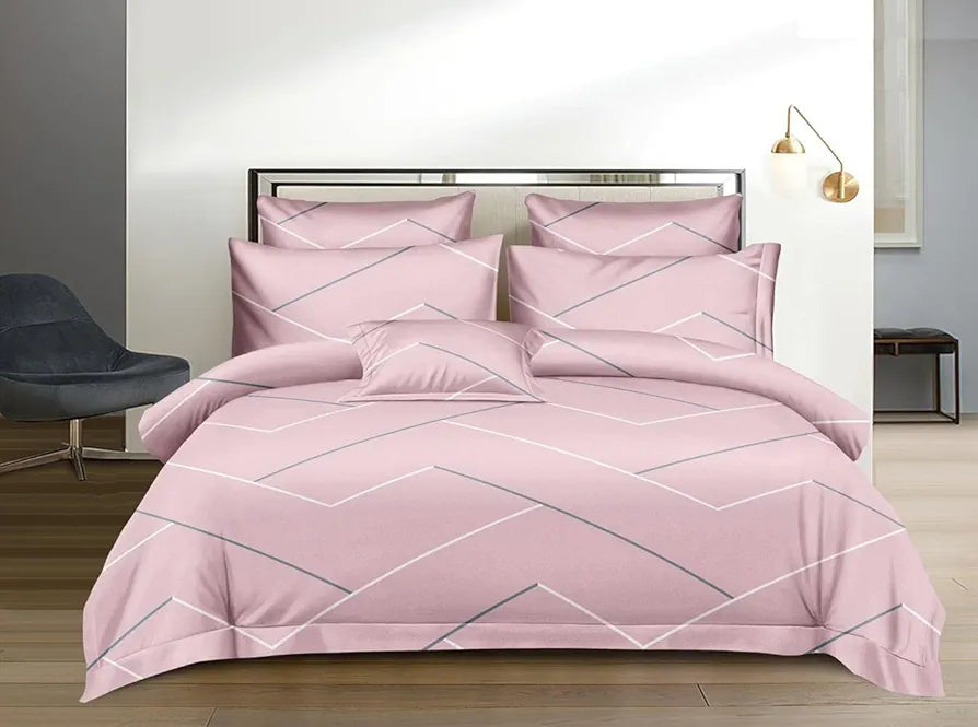 THE HOME STYLE 400 TC Supersoft 100% Cotton Printed Flat King Size Double Bed Bedsheet with 2 Pillow Cover  