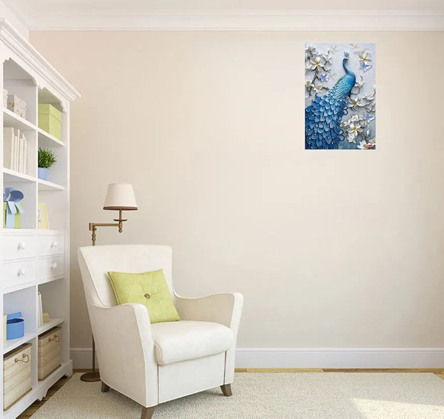 Rangoli Peacock Wall Sticker 12x18 Sheet – Elegant Self Adhesive Home Décor for Living Room, Bedroom & Walls. Design-1