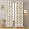 Urban Space Cotton Floral Curtains for Door Set of 2 with Eyelets and Tieback(Colour Calico Red)