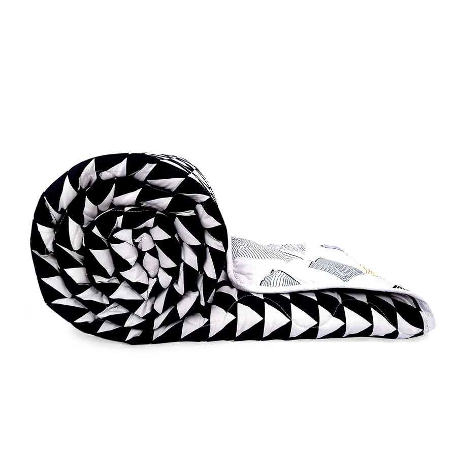 Divine Casa Super Soft Geometric 120 GSM Microfiber Winter Single Bed Size Quilt Comforter - | TC - 120