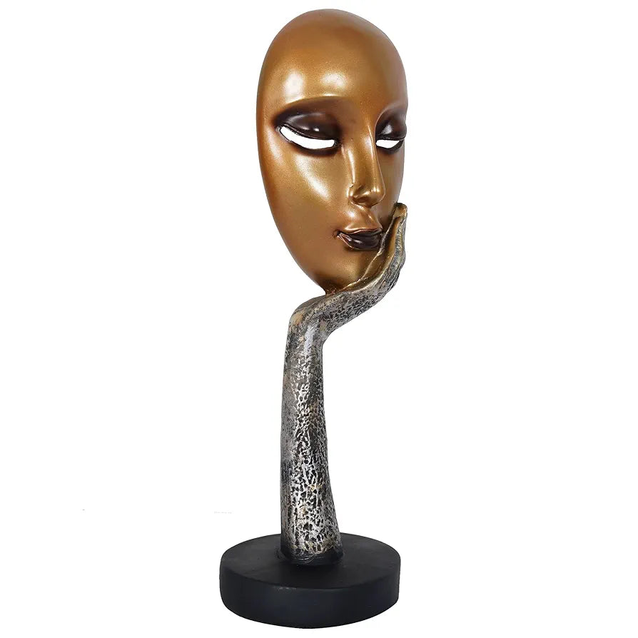 ZART Presents New Lady Face Golden Showpiece, Perfect for Living Room, Entrance of Your Home or Office