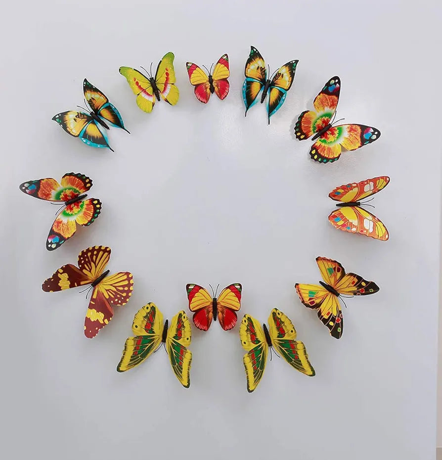 Rangoli Butterfly Wall Stick or Magnet for Home, Office, Kids Room Décor Self Adhesive Removable PVC. Design-11
