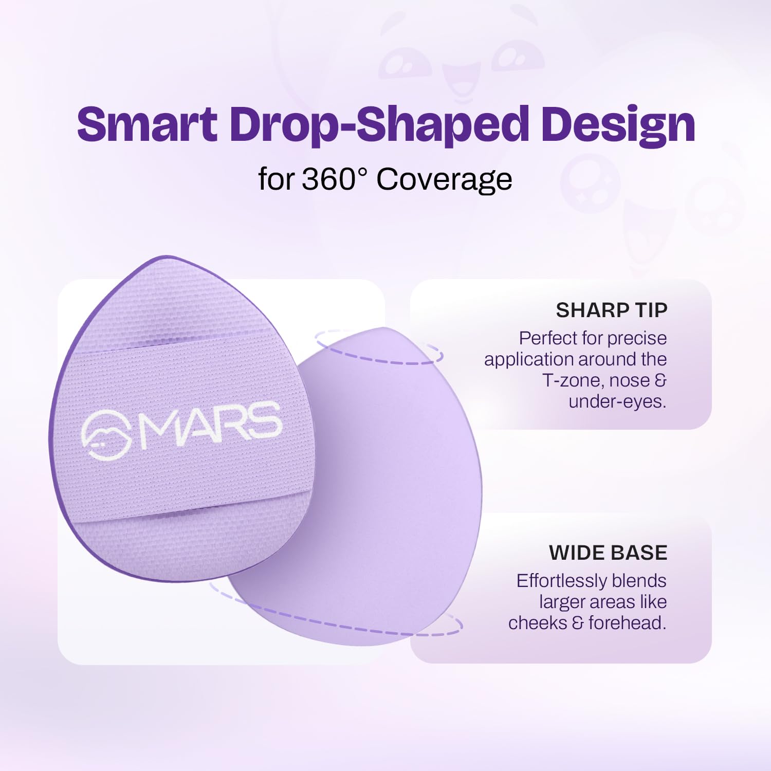 Mars Finger Fits Mini Multipurpose Makeup Puffs For Under Eye, Nose ...