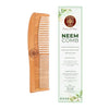 Ayurveda Amrita Organic Twin Tooth Neem Wood Comb for Stimulating Hair Growth | Helps in Dandruff Removal Light Brown