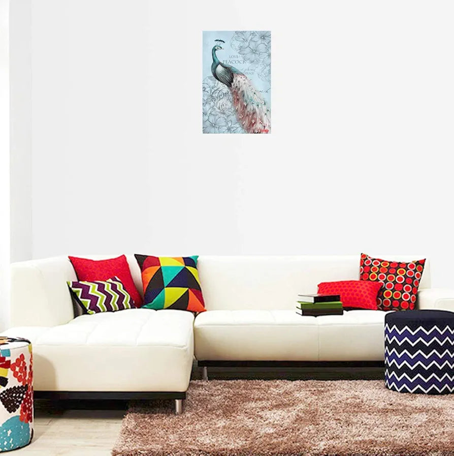 Rangoli Peacock Wall Sticker 12x18 Sheet – Elegant Self Adhesive Home Décor for Living Room, Bedroom & Walls. Design-11