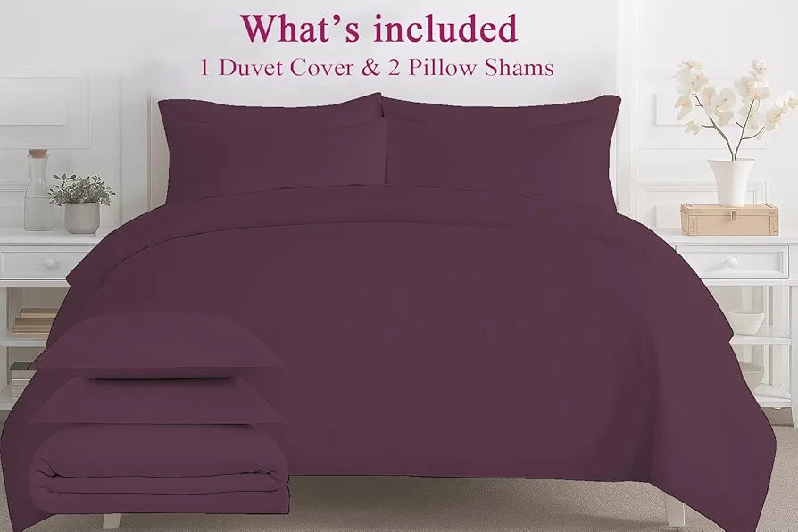 Trance Home Linen Zippered 100% Cotton 200TC Satin Stripe King Size Duvet Cover Quilt Cover Blanket Cover Razai Comforter Cover with 2 Pillow Covers 