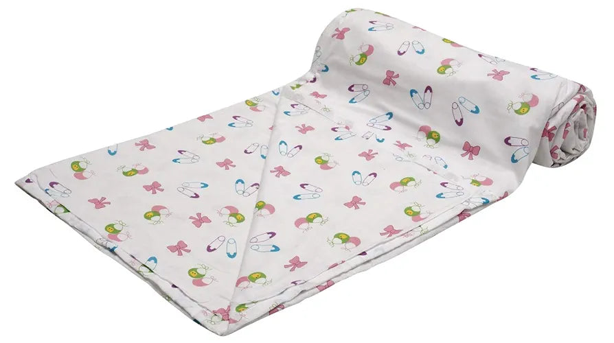 Trance Home Linen Pure Malmal Cotton Multipurpose Baby Dohar | 3-Layered Baby Swaddle | Soft -Lightweight Baby Blanket | Crib Blanket 