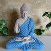 Alila Big Size Meditating Buddha Idol Statue Showpiece For Home Garden Living Room 14 Inches 35Cm 1 Feet, Blue