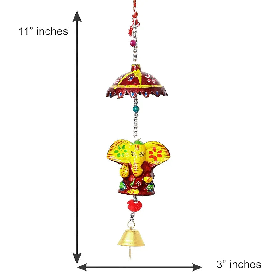 eCraftIndia Handcrafted Decorative Lord Ganesha Wall/Door/Window Hanging Bell