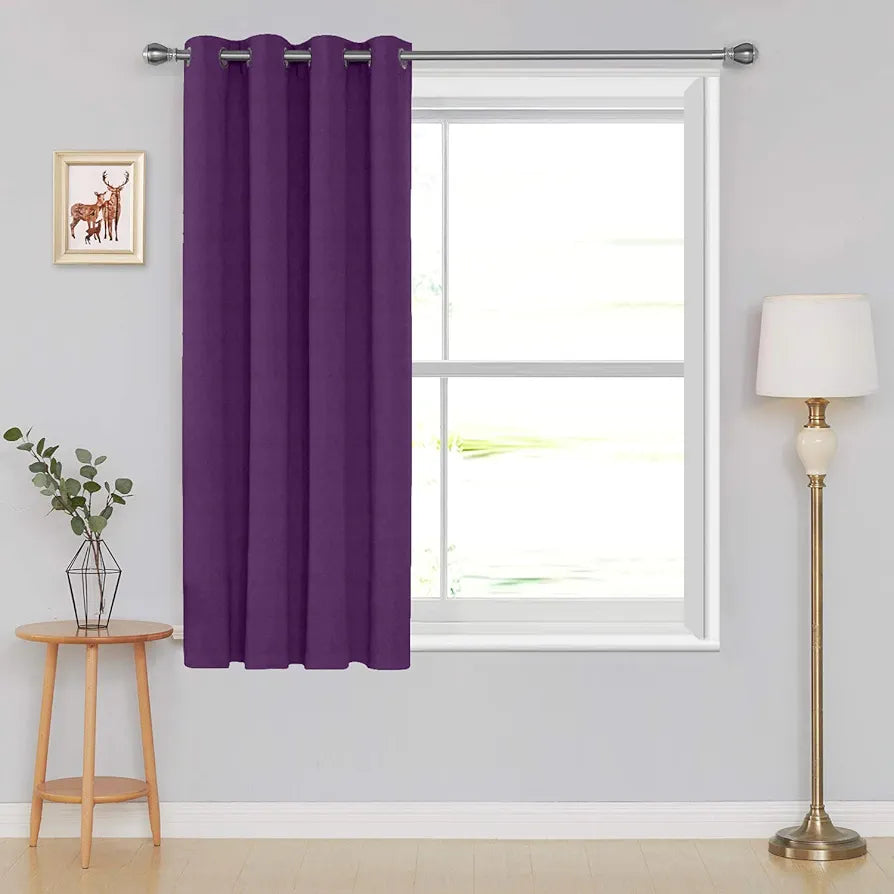 Divine Casa 5 Feet Luxurious Velvet Blackout Curtain | Thermal Insulated & Room Darkening | Premium Noise Reducing Single Window Panel for Bedroom & Living Room