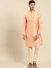 Amodh by Kisah Men Peach Kurta (Set of 2)