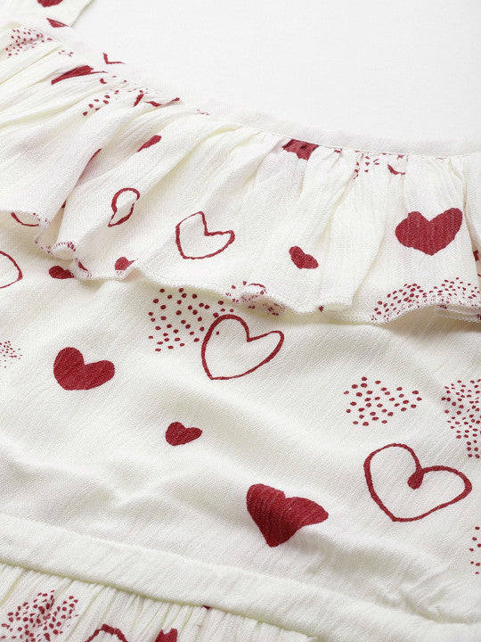 Conversational Print Crepe A-Line Tiered Maxi Dress