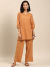 Anayna Women Striped Regular Pure Cotton Kurta with Trousers