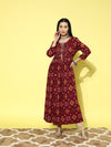 All about you Women Printed Floral Liva Anarkali Kurta